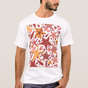 Starfish Muscheln: Skandinavisches Meeresmuster T-Shirt