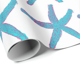 Starfish Muster Aquamarin Pink White Beach Weihnac Geschenkpapier