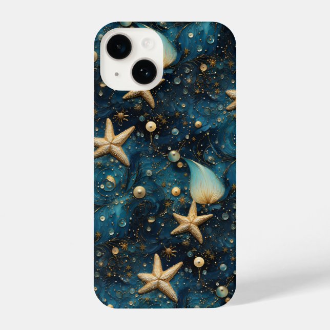 Starfish Muster iPhone 14 Slim Fit Case iPhone Hülle (Rückseite)