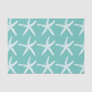 Starfish Muster White Aquamarin Blue Beach Wassers Seidenpapier