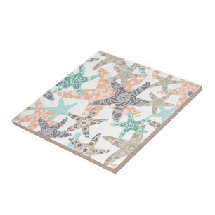 Starfish Nahtlose Keramik Fliese