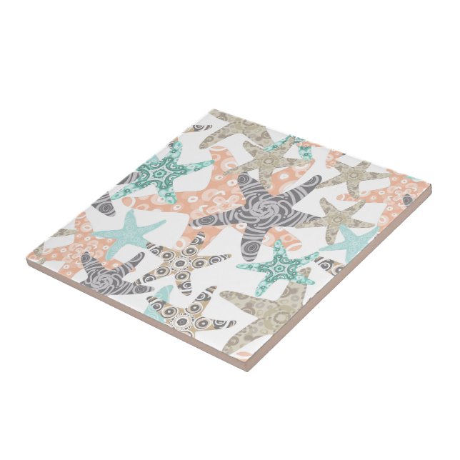 Starfish Nahtlose Keramik Fliese (Seite)