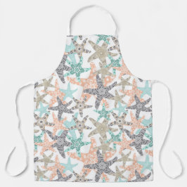 Starfish Nahtlose Muster-Schürze Schürze