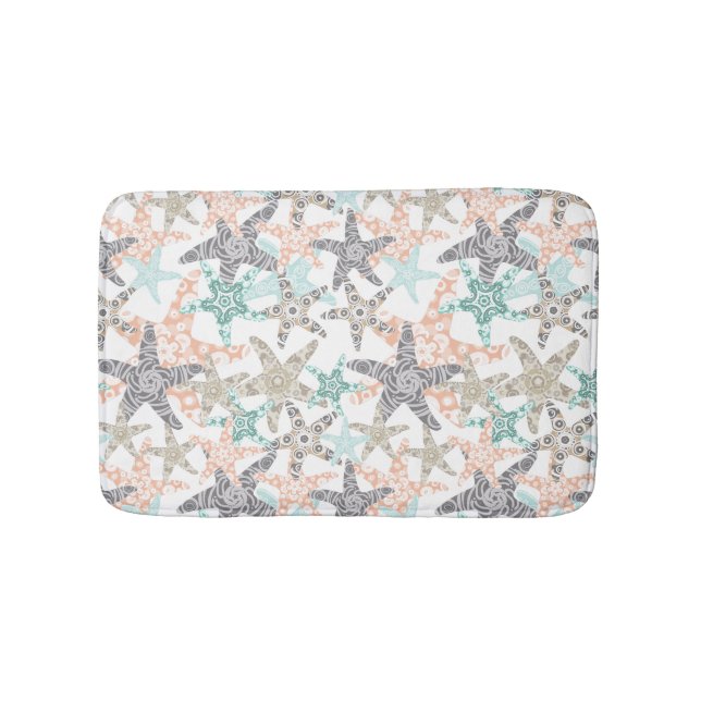 Starfish Nahtloses Muster Bath Mat Badematte (Vorderseite)