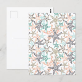 Starfish Nahtloses Muster Postkarte