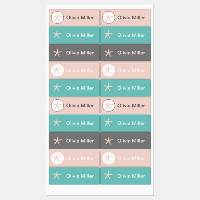 Starfish Namensschilder für die Kindertagesstätte Etiketten (Blatt)