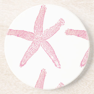 Starfish Nautical Beach Coral Pink White Girl Getränkeuntersetzer