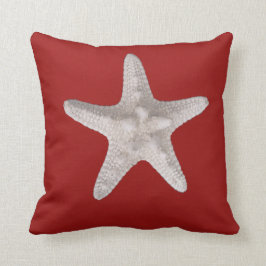 Starfish Nautical Beach Red Throw Kissen