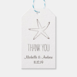 Starfish Nautical Wedding Danke Geschenkanhänger
