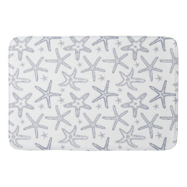 Starfish Navy Blue and White Coastal Meereswelt Pr Badematte