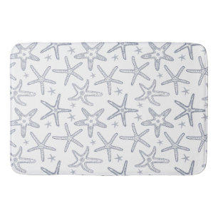 Starfish Navy Blue and White Coastal Meereswelt Pr Badematte