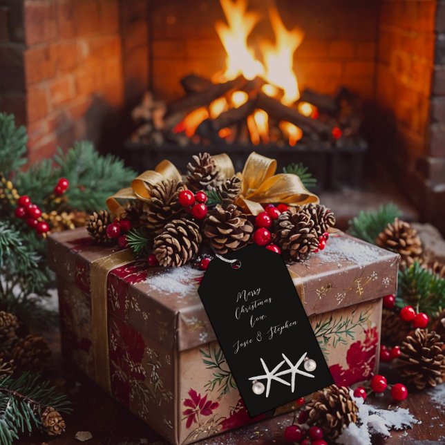 Starfish Neutrale Schwarze Weihnachtsfeier auf Ges Geschenkanhänger (Von Creator hochgeladen)