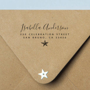 Starfish Niedlich Moderne Typografie Rücksendead Gummistempel
