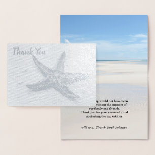 Starfish Ocean Summer Beach Thema Hochzeit Danke Folienkarte