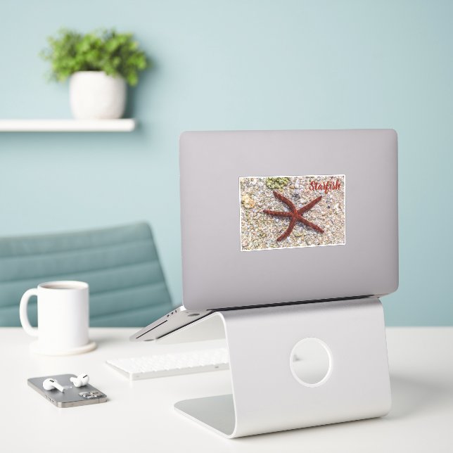 Starfish Ocean Vintag Beach Retro Souvenir Aufkleber (Laptop auf Schreibtisch)