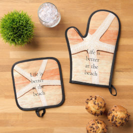 Starfish Ofenhandschuh & Topflappen-Set