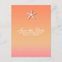 Starfish Orange & Pink Beach Summer Save the Date