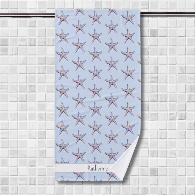 Starfish Pattern Beach House Individuelle Name Badehandtuch (Von Creator hochgeladen)