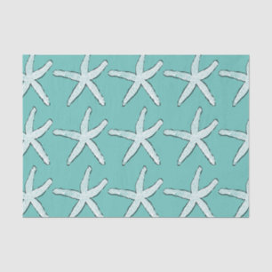 Starfish Pattern Beach Nautical Coastal Aquamarin  Seidenpapier