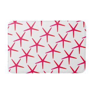 Starfish Patterns Beach Pink Red White Niedlich Gi Badematte
