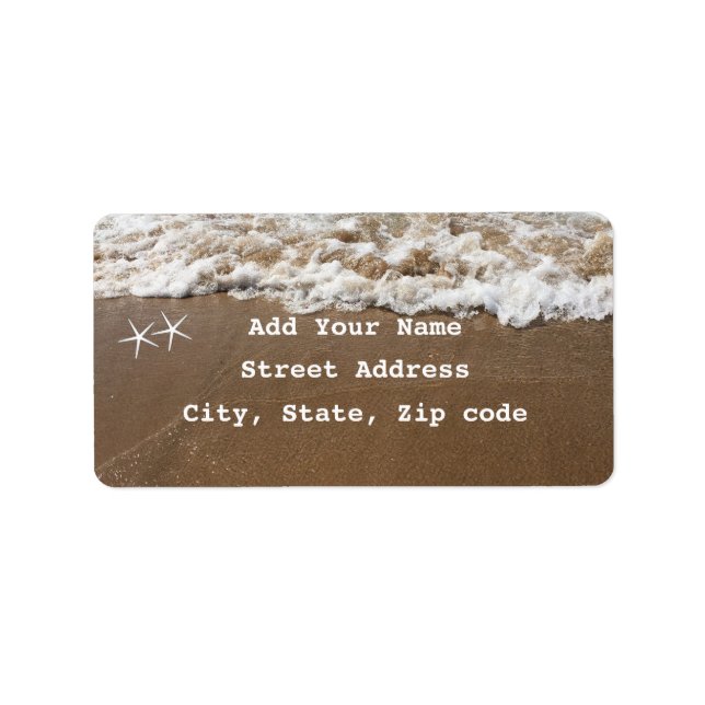 Starfish Patterns Beach Schönheits Hochzeiten Nied Adressaufkleber (Vorne)