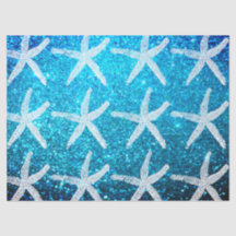 Starfish Patterns Nautical Beach Glitzer Blau Nied