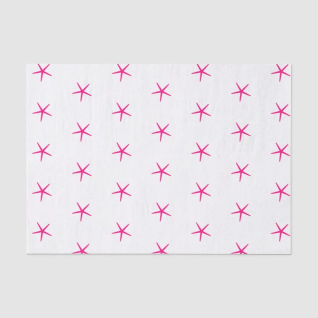 Starfish Patterns Pink White Beach Nautical 2022 Seidenpapier (Vorderseite)