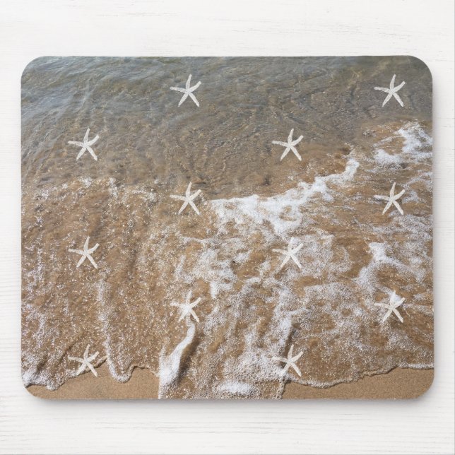 Starfish Patterns White Water Beach Schönheitsgesc Mousepad (Vorne)