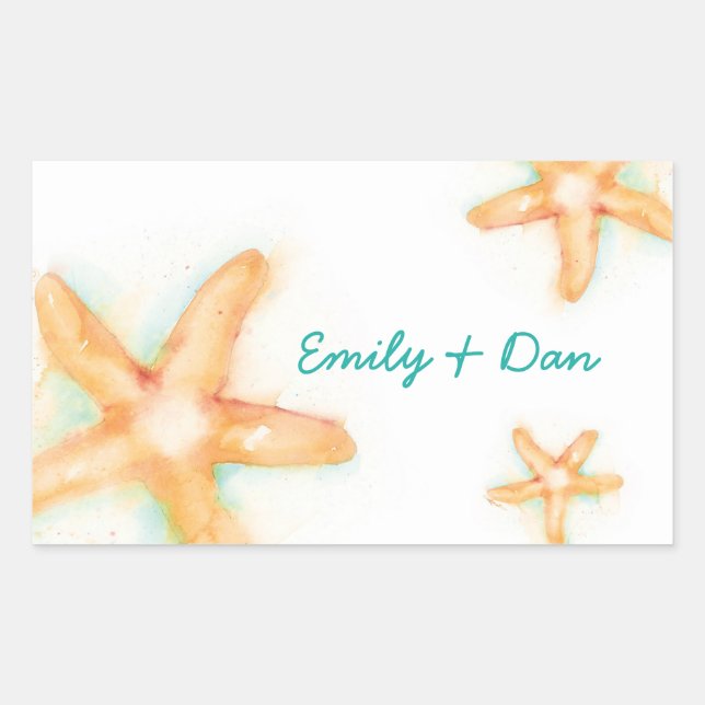 Starfish Rectangle Sticker (Vorderseite)