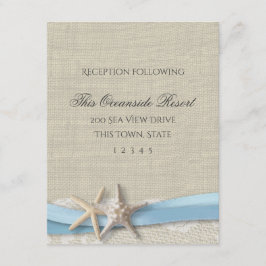 Starfish Ribbon and Lace Blue Beach Response Card Einladung