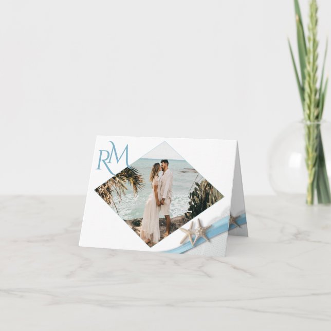 Starfish Ribbon Diamond mit Foto Danke Karte (Vorderseite)