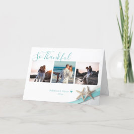 Starfish Ribbon und Spitzen Glücklich mit Foto Dankeskarte