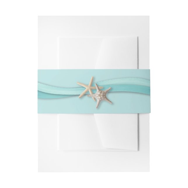 Starfish Ribbon und Türkis Einladungsbanderole (Vorderseite Beispiel)