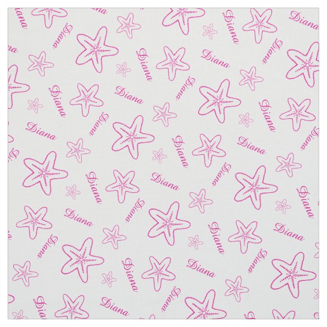 Starfish, rosa, weiße, kundenspezifische Stoffe (Muster)