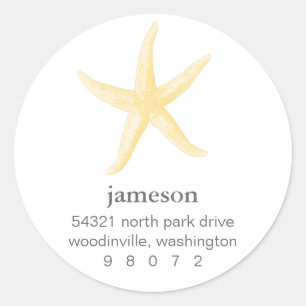 Starfish Round-Address-Label Runder Aufkleber