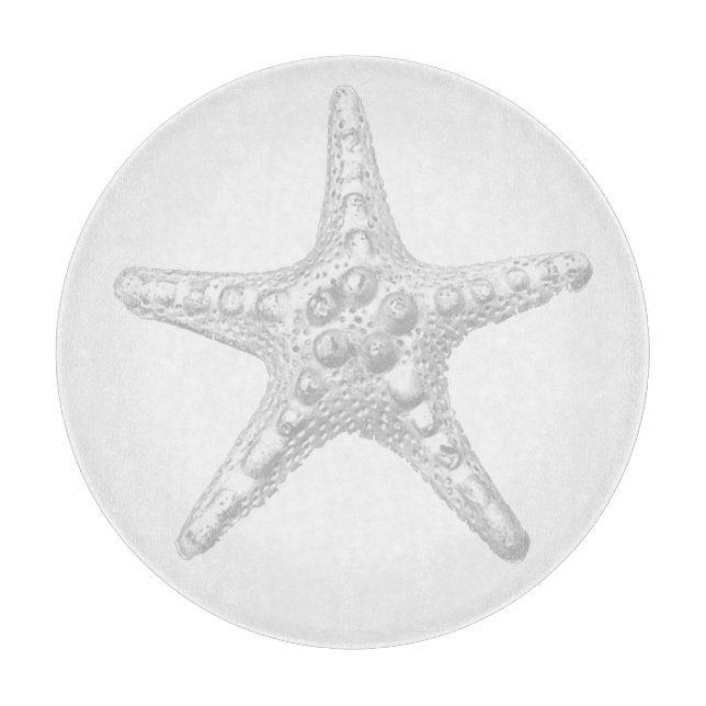 Starfish Round Glass Cutting Board Schneidebrett (Vorderseite)