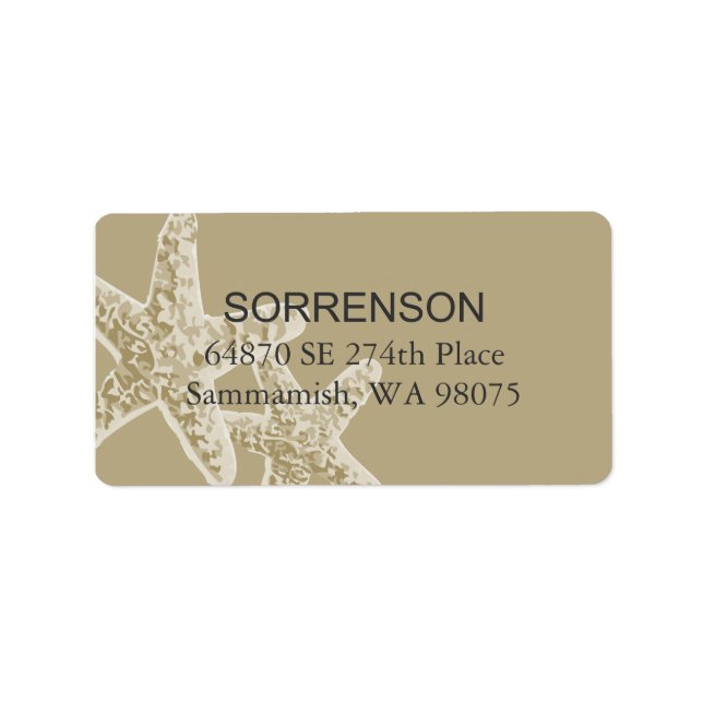 Starfish Rücksendeadresse Adressaufkleber (Vorne)