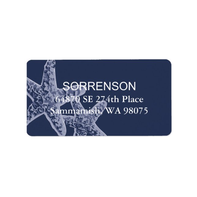 Starfish Rücksendeadresse Adressaufkleber (Vorne)