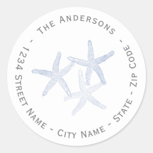 Starfish Rücksendeadresse Runder Aufkleber