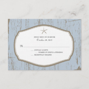 Starfish Rustic Beach Wedding UAWG RSVP Karte