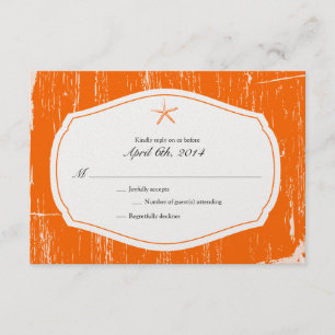 Starfish Rustic Beach Wedding UAWG RSVP Karte