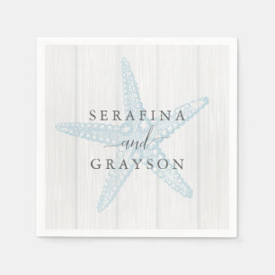 Starfish Rustic Beach Wedge Serviette