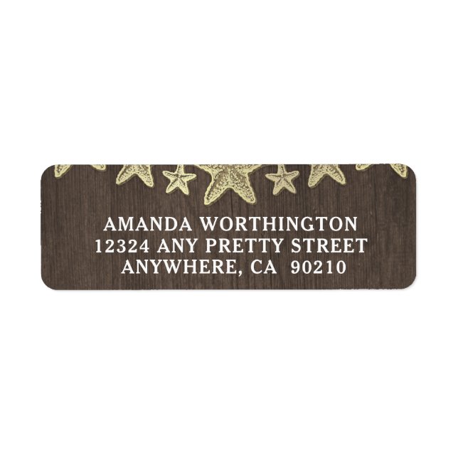 Starfish Rustic Beach Wood Wedelmarken (Vorne)