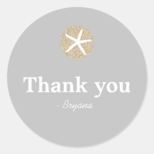 Starfish Sand Dollar Beach Wedding Gefallen Sticke Runder Aufkleber