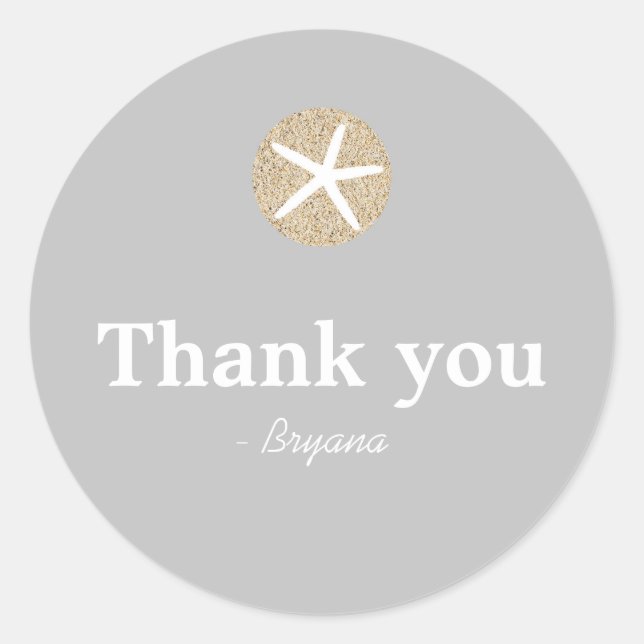 Starfish Sand Dollar Beach Wedding Gefallen Sticke Runder Aufkleber (Vorderseite)