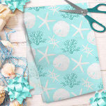 Starfish Sand Dollar Christmas Beach Aqua Blue Seidenpapier<br><div class="desc">Dieses helle Aqua-blaue Papiertaschentuch hat ein Weihnachtsstrand-Muster aus Seestern,  Sand-Dollars und Glitzer-Korallen,  ideal für Küstenurlaub Geschenkverpackung,  Decodierung und Kunsthandwerk. *Wenn Sie dieses Design für weitere Produkte wünschen oder Designhilfe benötigen,  kontaktieren Sie mich bitte über den Zazzle Chat.</div>