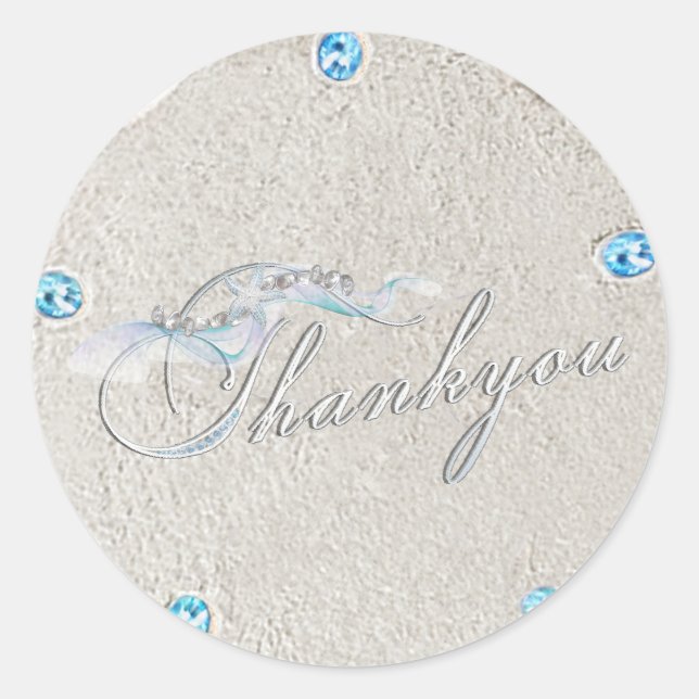 Starfish Sand Dollar Danke Sticker (Vorderseite)
