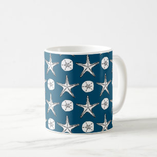 Starfish Sand Dollar Sketch Muster Tasse