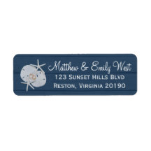 Starfish Sand Dollar Wedeladressen Labels