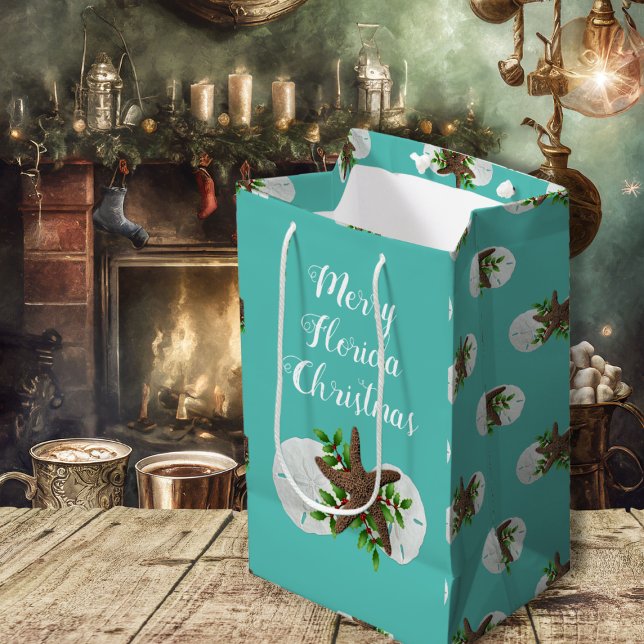 Starfish Sand Dollars Tropische Weihnachtsgeschenk Mittlere Geschenktüte (Von Creator hochgeladen)